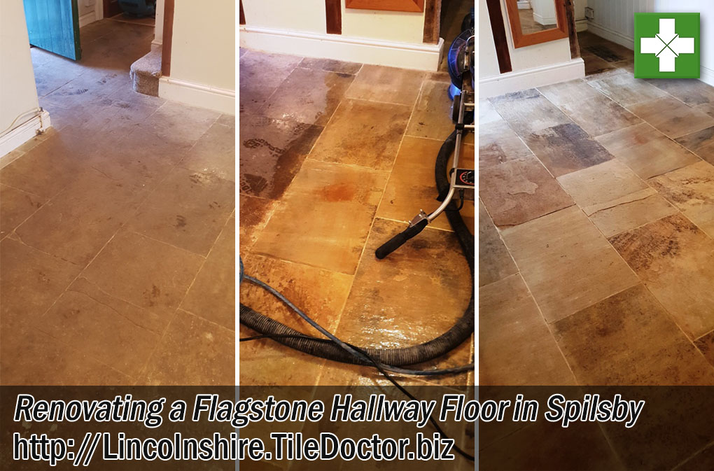 Flagstone Tiled Hallway Floor Renovated in Spilsby