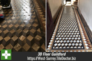 Victorian Tiled 3D Geometric Patterned Floor Renovation Guildford