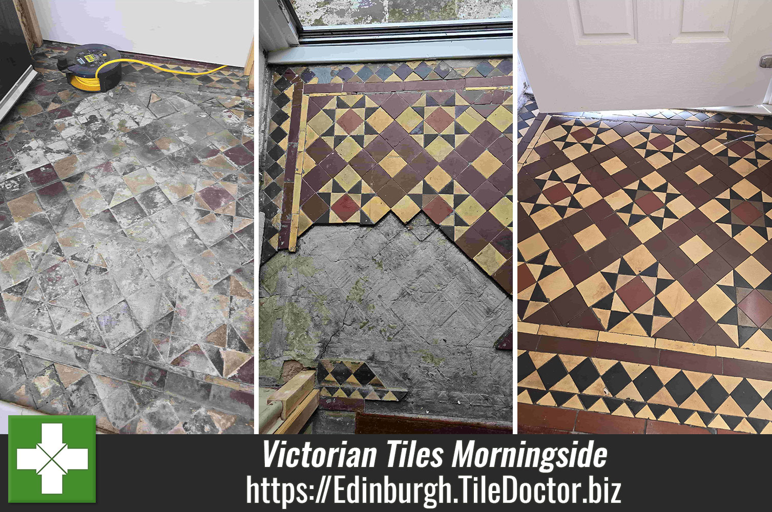 Victorian Tiled Vestibule Floor Restoration Morningside Edinburgh