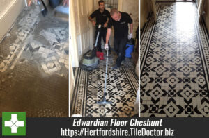 Edwardian Encaustic Floor Restoration Cheshunt