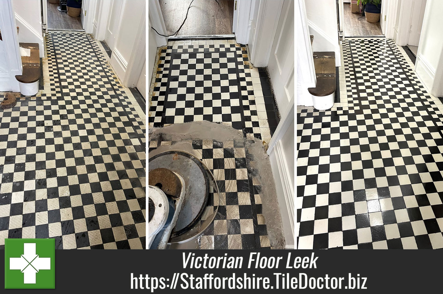 Victorian Chequer Tile Floor Renovation Leek