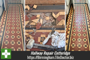 Uneven Victorian Tiled Hallway Restoration Cotteridge