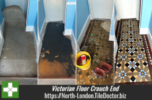 Carpet Covered Victorian Tiled Floor Restoration Crouch End N8
