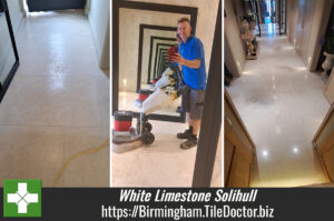 White Limestone Floor Renovated in Solihull
